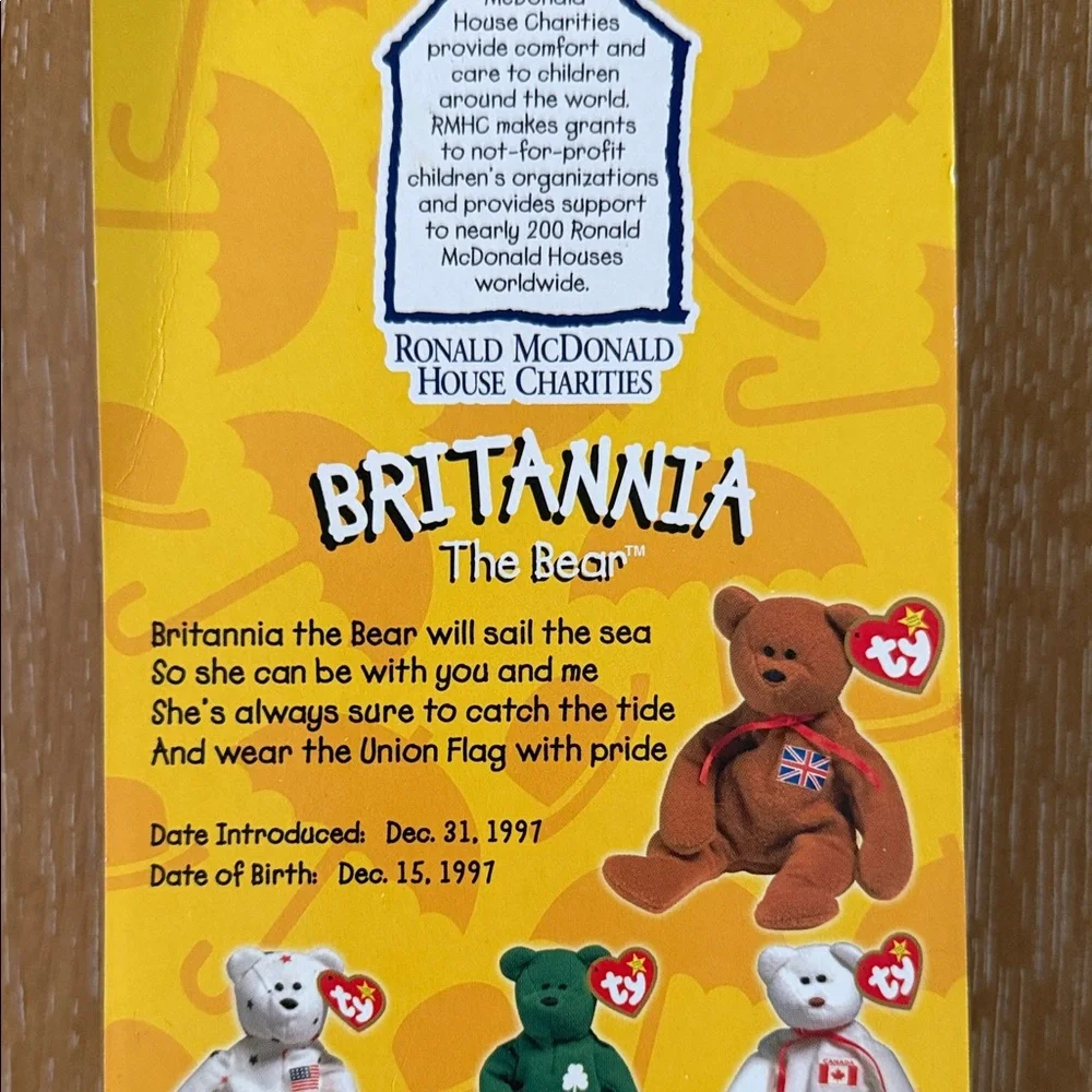 Ty Britannia the Bear - Brown with Errors